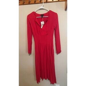 Oak & Trellis Red Long Sleeve Dress